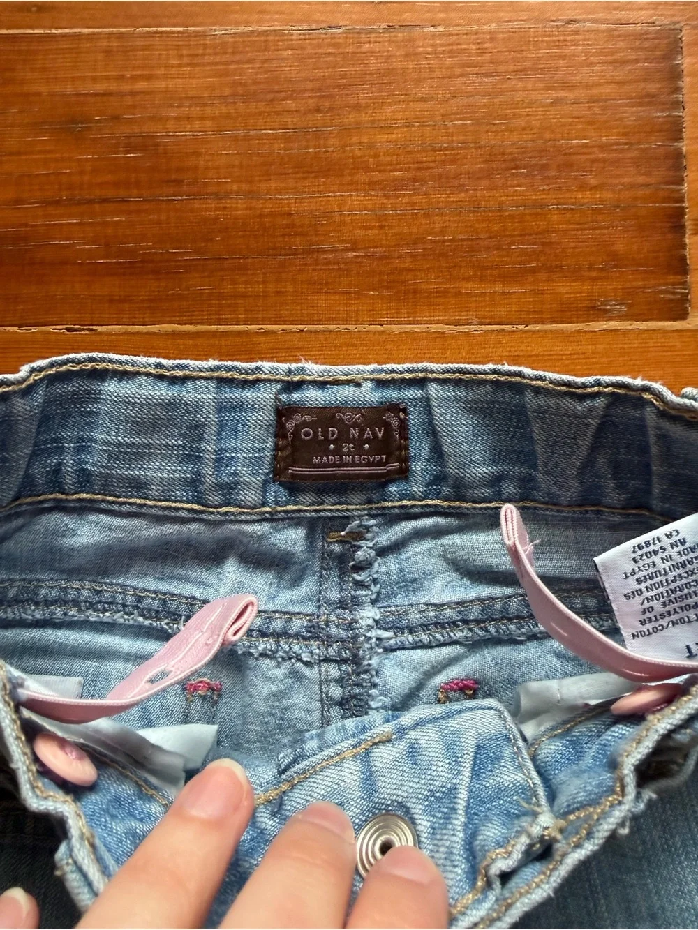 Vintage Old Navy Light Blue Girls' Embroidered Floral Jeans Size 2T